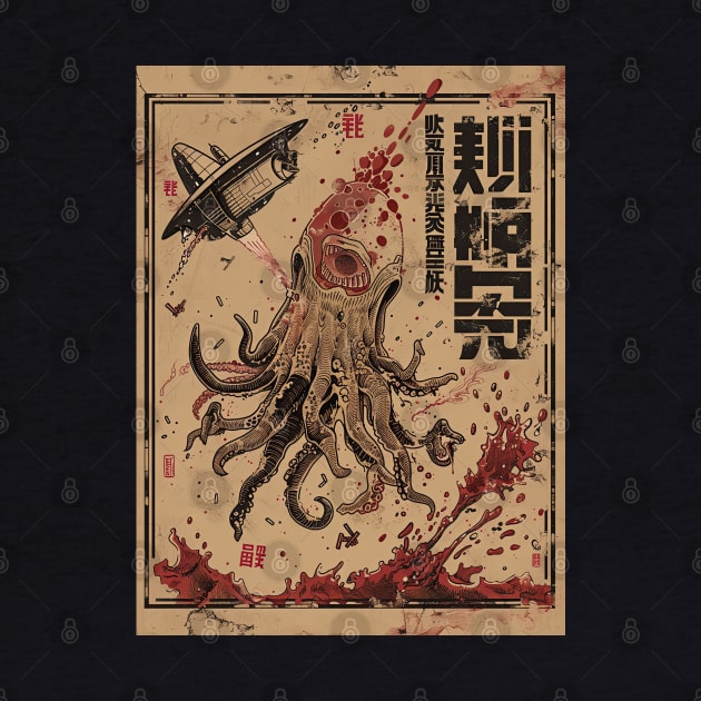 Vintage japanese Invasion from planet squid poster by obstinator